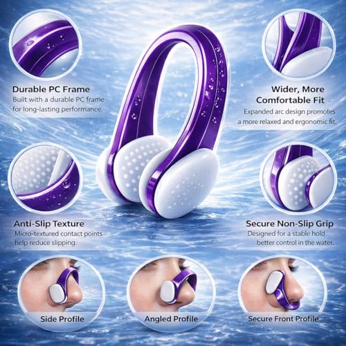 10-Pack Silicone Swimming Nose Clips - Waterproof Swim Plugs - Multi-Color 25