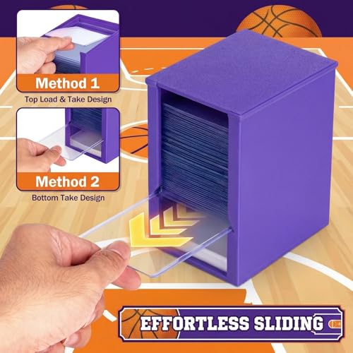 Purple Toploader Dispenser & Penny Sleeve Holder - Dual Compartment Card Organizer
