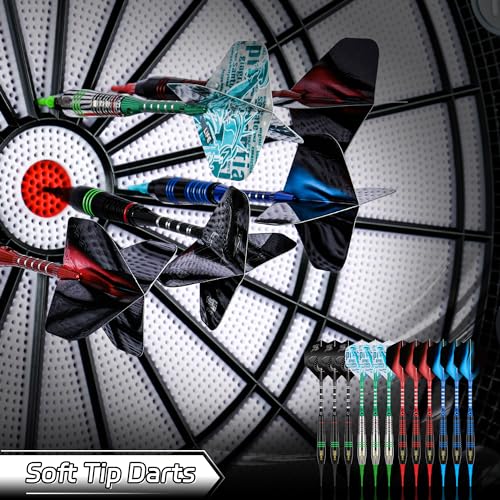 CyeeLife Soft Tip Darts Set 12 Pcs with Aluminum Shafts & Tips for Electronic Dartboards