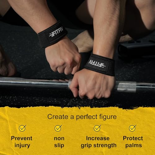 Padded Weightlifting Straps with Neoprene Padding - Black