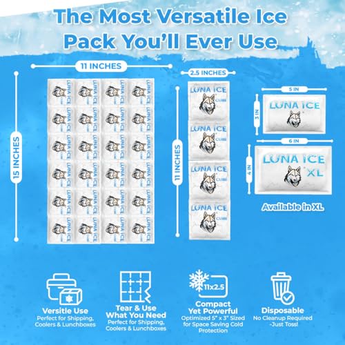 Reusable Dry Ice Packs for Shipping - 1.5 lb Small - 24 Pack