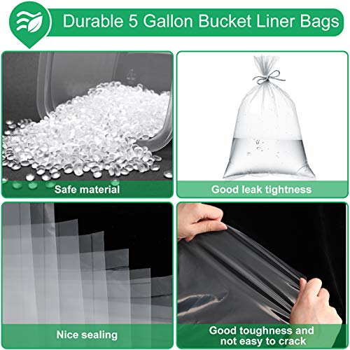 Zonon 25 Pack 20 x 24 Inch 4 Mil Heavy Duty Bucket Liner Bags for Turkey Brining
