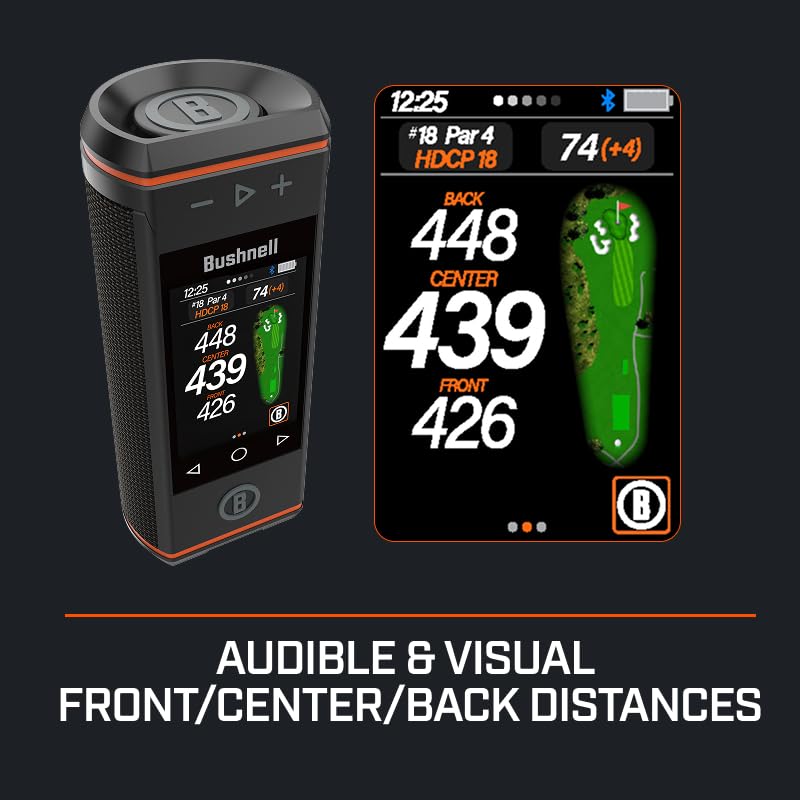 Wingman HD GPS Golf Speaker - 3.5" Touchscreen, 360° Audio, Magnetic Cart Mount