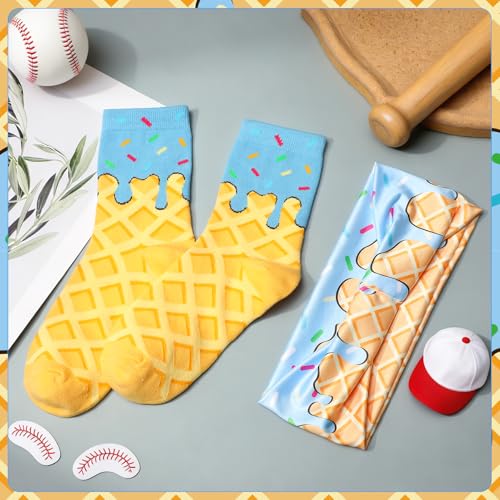 Ice Cream Sports Headband & Sock Set - Blue