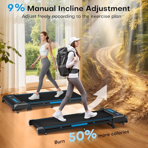 Under Desk Walking Pad Treadmill with 6.2 MPH Speed and 330 lbs Capacity