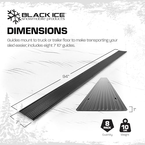 Heavy-Duty Snowmobile Trailer Ski Guides - 8 Pack, 7'10" Length