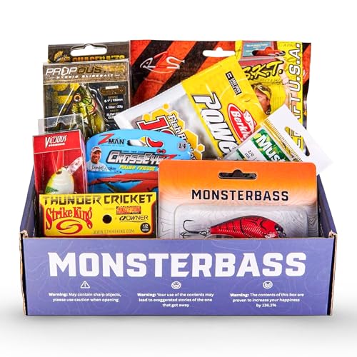 MONSTERBASS Platinum Bass Fishing Kit with 7+ Lures - Mystery Tackle Box for Freshwater