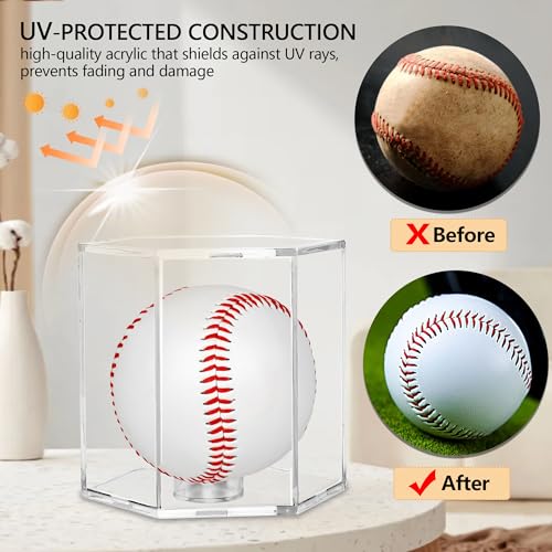 Baseball Display Case - UV Protected Acrylic Hexagon 1 Pack