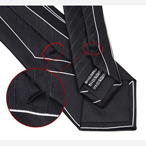 Men's Slim Striped Necktie - Black 2.75 Inches with Gift Box