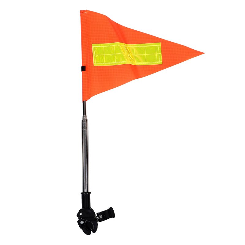 OUNONA Reflective Golf Cart Safety Flag Telescopic Triangle Flag Pole Adjustable for Wheelchair Mobility Scooter High Visibility Safety 20.47X11.81 Inches