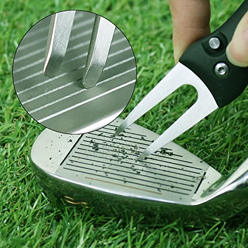 Golf Divot Repair Tool with Ball Marker - Switchblade, Black