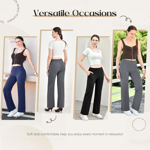 Walifrey Wide Leg Yoga Pants for Women with Pockets