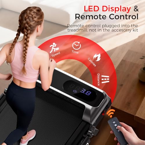 Portable Walking Pad Treadmill - 3.0HP with 8% Incline, 350LBS Capacity