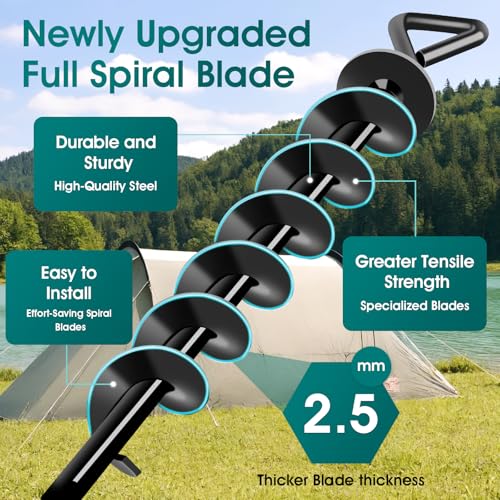 Heavy Duty Ground Anchors for Trampolines - 4x15 Inch Black