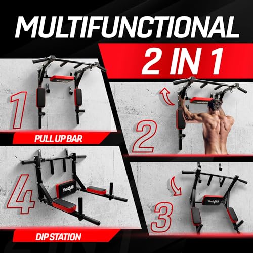 Multifunctional Wall Mounted Pull Up Bar - 2-in-1 Gym Equipment
