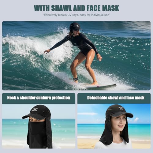 BeBeFun Black Surf Helmet Hat - Hiking & Fishing Bump Cap, Medium