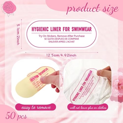 Swimwear Try On Stickers - Adhesive Hygiene Liners (50 Pack)
