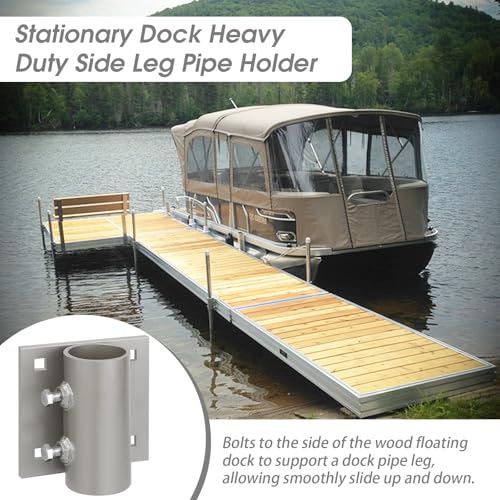 JYINCPED 1 Pack Stationary Dock Side Leg Pipe Holder for Floating Docks