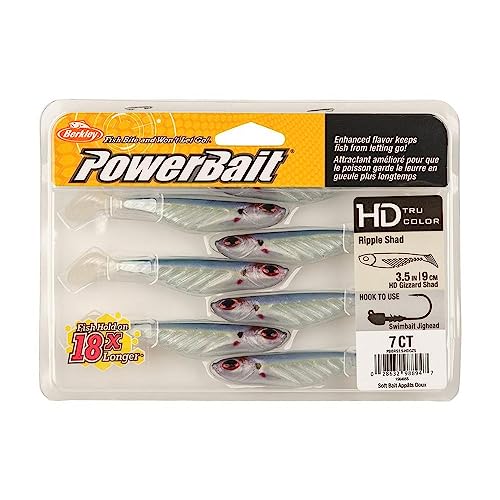 PowerBait Ripple Shad Soft Plastic Swimbait - HD Gizzard Shad, 3 1/2"