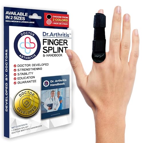 Finger Splint Kit for Trigger Finger Relief - Black, S/M