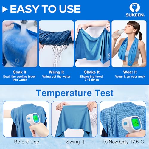 Cooling Towels 4 Pack - Soft, Lightweight & Absorbent Neck Wraps