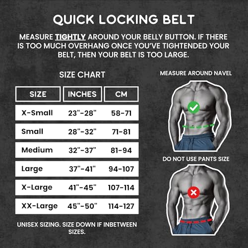 Weight Lifting Belt for Squats, Weightlifting Belt for Deadlifts - 4in Back Support for Bodybuilding | Powerlifting, Locking Metal Buckle, Weight Lifting Belts for Men - Quick Locking (Orange, M)