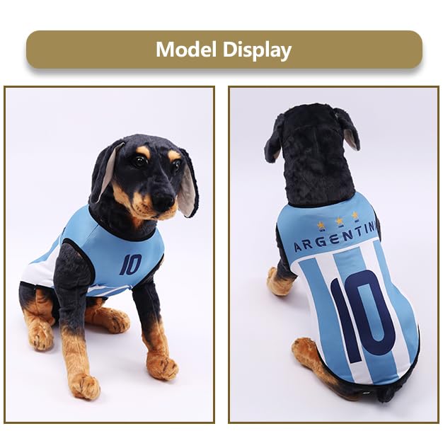 Argentina Jersey Dog Shirt - Breathable Sports Costume - Blue S