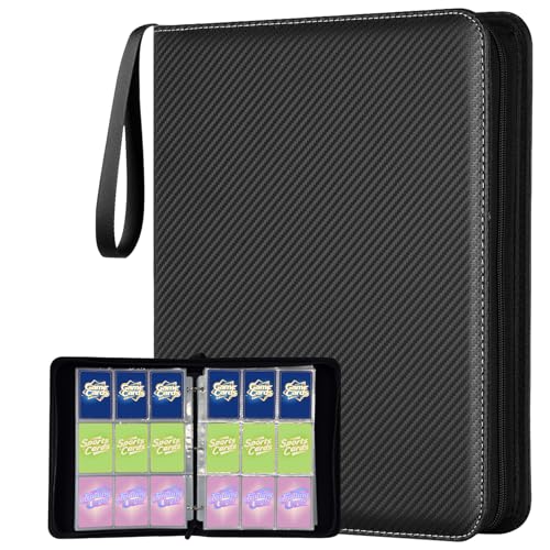 BOMOKS Black 9-Pocket Trading Card Binder Holds 1080 Cards with Removable Sleeves