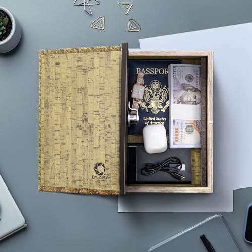 Barska Antique Map Book Safe 7x2.75x10.75-inch Hidden Lock Box with Key