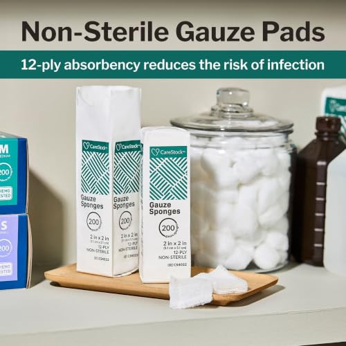 12-Ply Woven Gauze Pads 2x2 - Highly Absorbent, 200 Count