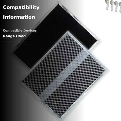 YUEERIO S99010308 Carbon Replacement Filter compatible with Broan QS WS BPSF30 GE: WB02X10707 NON-Ducted Range Hood Charcoal Filters 10.8" X 13.3" (2-Pack)