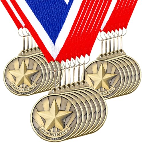 2'' Star Performer Medals - 30 Pcs Award with Ribbons
