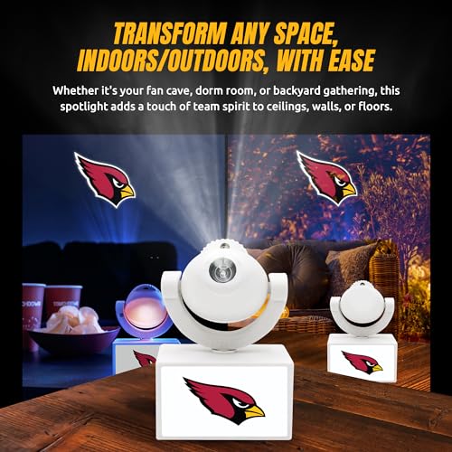 Arizona Cardinals LED Mini Spotlight Projector - 6 Logo Designs
