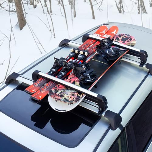 Universal Ski & Snowboard Roof Rack - Holds 6 Skis or 4 Boards
