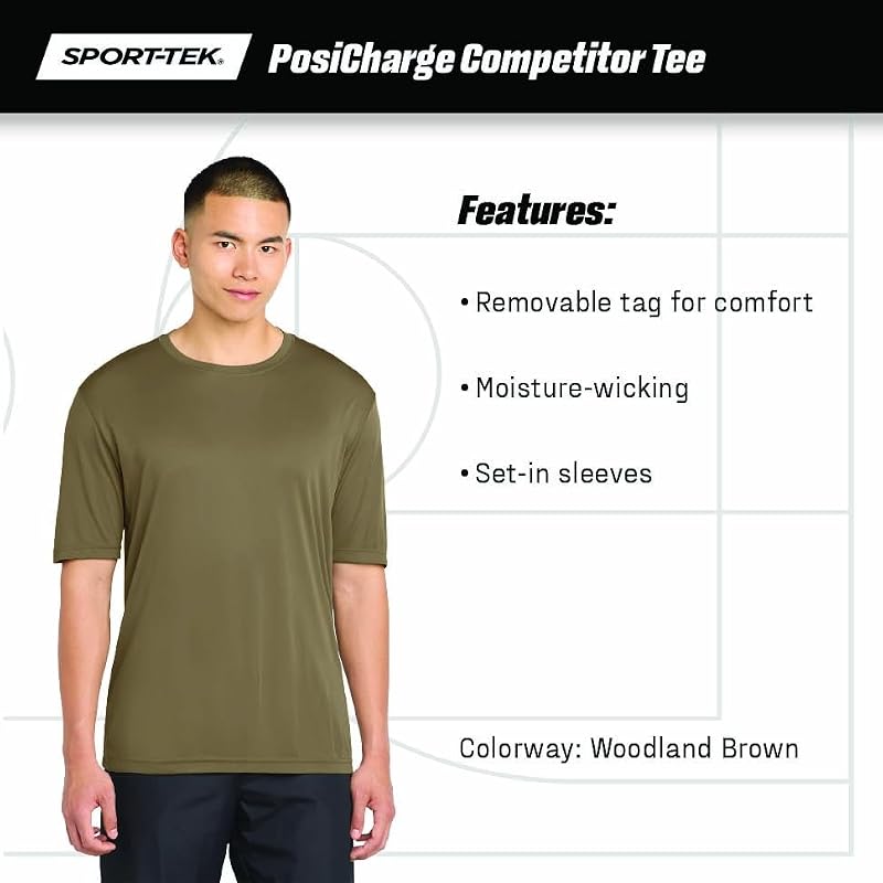 SPORT-TEK PosiCharge Competitor Tee Large Black Men's Activewear