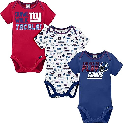 NFL Baby Bodysuit 3-Pack - New York Giants, 6-12 Months