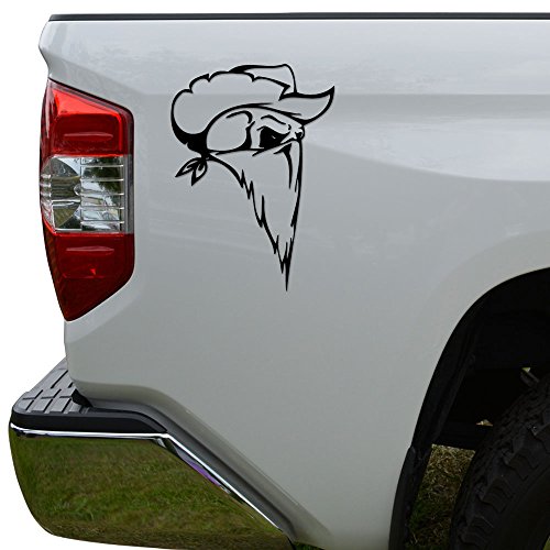 Bandit Outlaw Skull Vinyl Decal - 6 Inch Tall - Matte Black