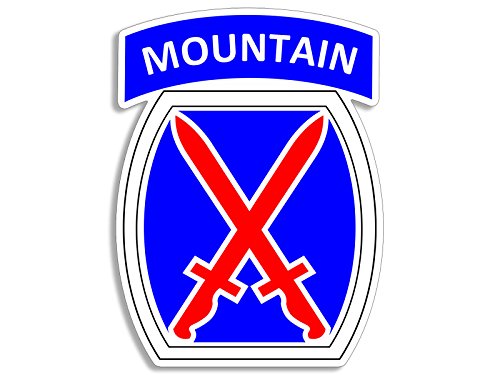 U.S. Army Mountain 10th Infantry Division Seal Sticker - 3x4 inch
