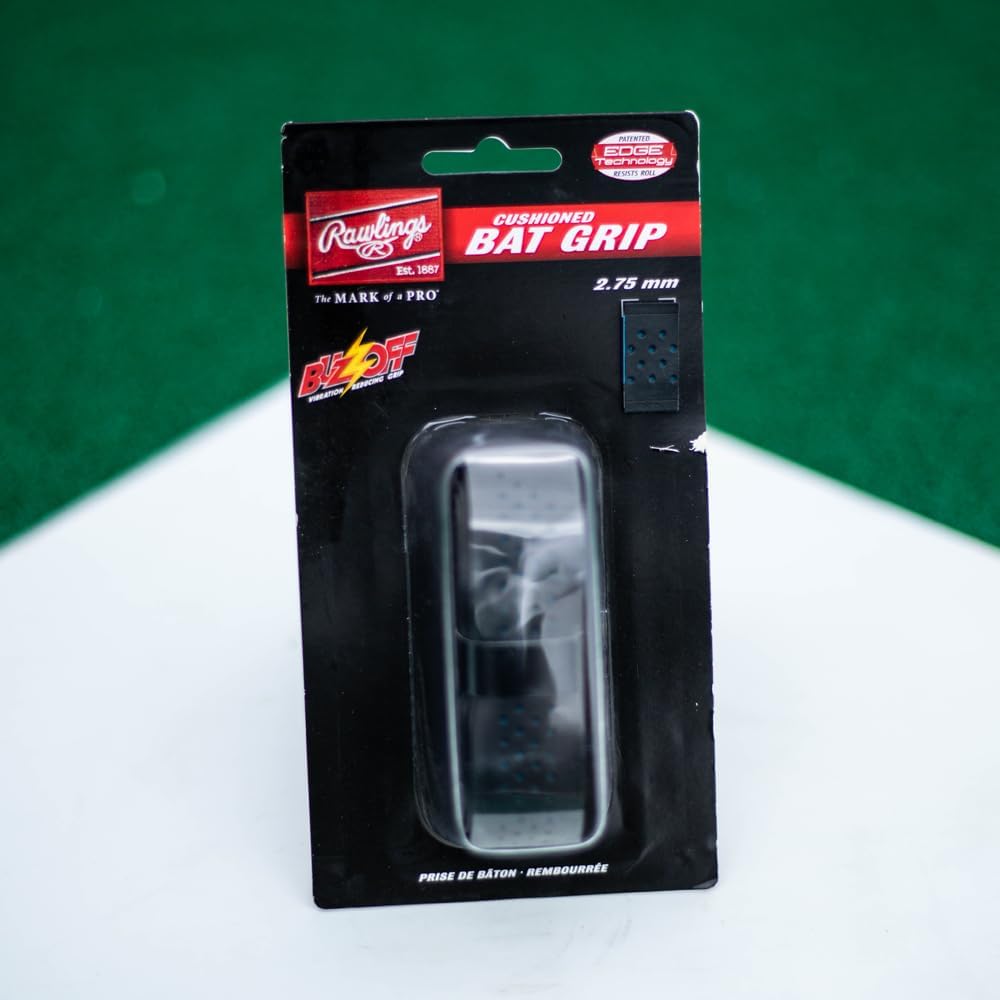 Rawlings | 2.75mm Bat Grip | Extra Cushion for Baseball/Softball | Black Color