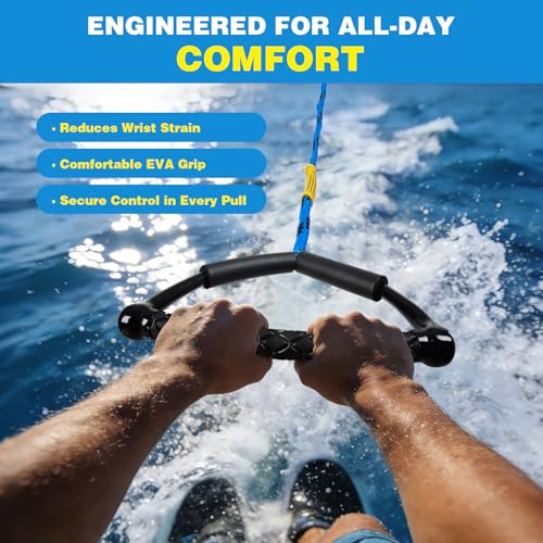 75FT Water Ski Rope with Floating Handle - Multi-Colors