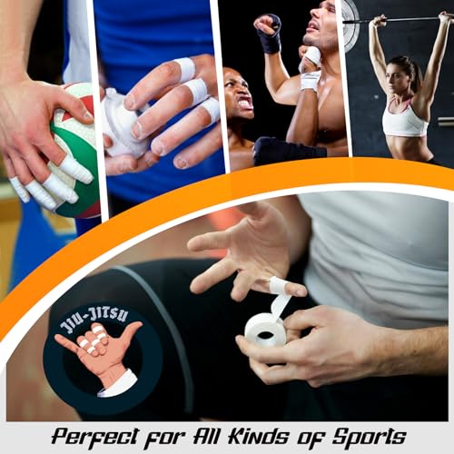 MUSEFITR Pro Finger Sports Tape 9 Pack - Black, 0.3 in x 45 ft for BJJ & Athletic Support