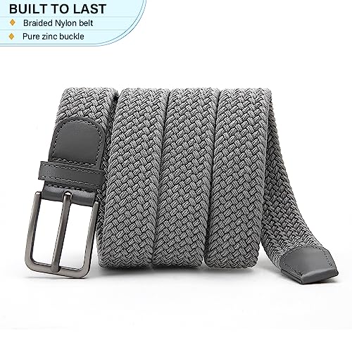 DOOPAI Braided Stretch Belt for Men, Elastic Woven Belt, casual