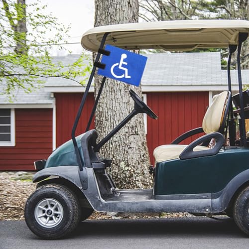 High-Visibility Handicap Golf Cart Flag with Velcro Straps - 8.26"x5.9"