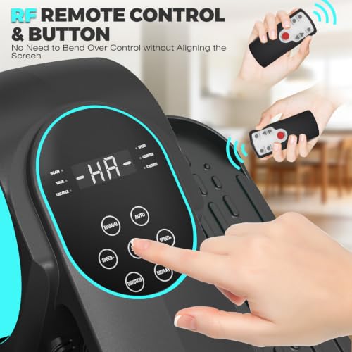 Under Desk Elliptical Exerciser - 12 Speed, Quiet & Portable - Lake Blue