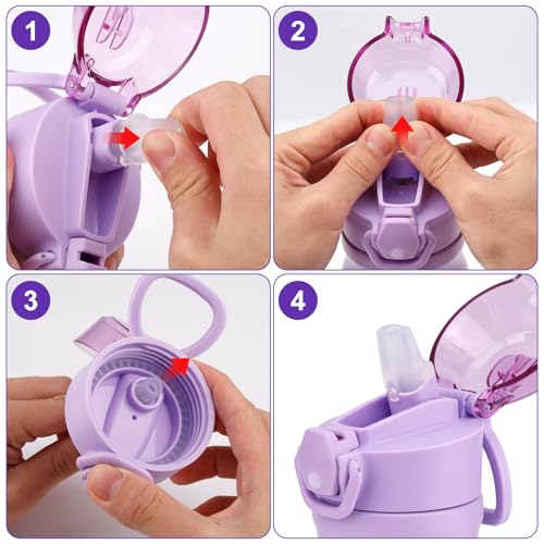 Water Bottle Mouthpiece Replacement - 4 Silicone Valves for BJPKPK 18oz & 25oz