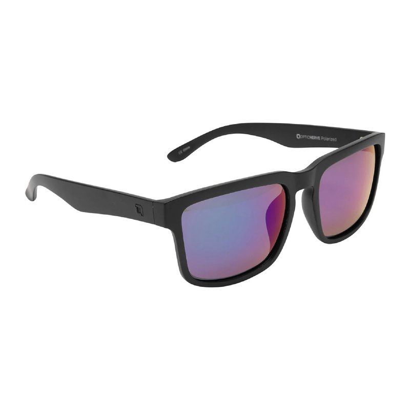 Optic Nerve Unisex Mashup XL Polarized Sport Sunglasses, Matte Black - Smoke w/Green Mirror Lens