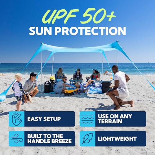 Portable Beach Tent Canopy with UPF50+ Sun Protection