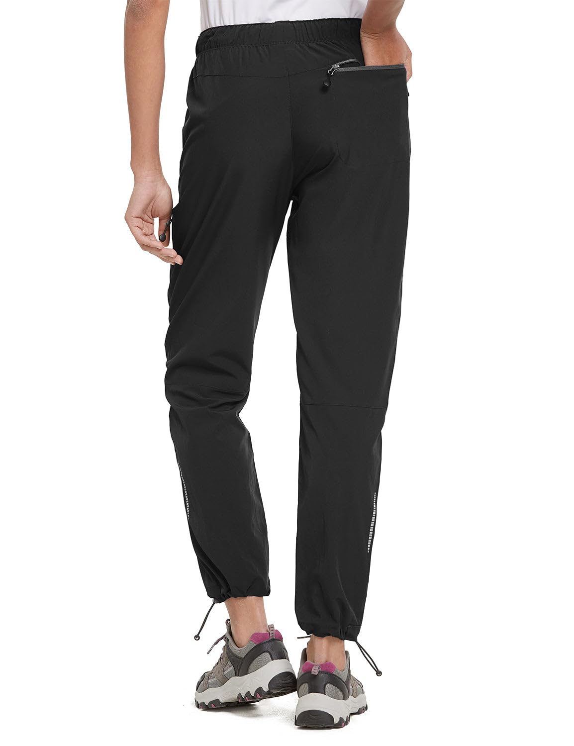 baleaf Travel Pants Women Hiking Long Tall Lightweight Quick Dry Water Resistant Cargo Pants 31'' Trip 31''-Black 2XL