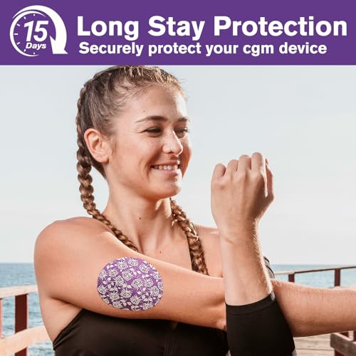 40-Pack Floral Waterproof Sensor Covers for Libre 2 Plus & Lingo CGM