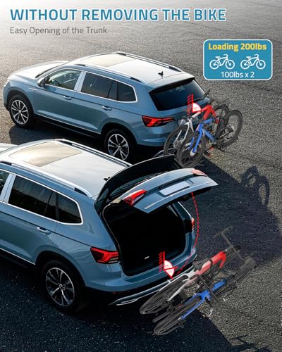 Heavy Duty 2-Bike Hitch Receiver Rack for SUVs - 200 LBS Capacity